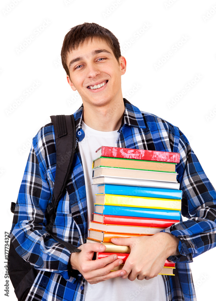 Sticker student with the books