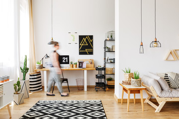 Freelancer's interior with cacti