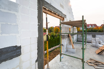 Fototapeta na wymiar Building under construction of the new house