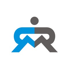 RM figure logo initial letter design template vector