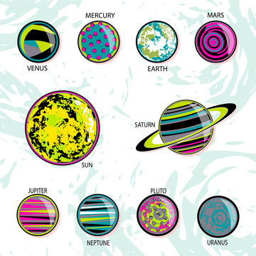  image of the solar system. Abstract planets on a background of space. Can be used in website design, etc.