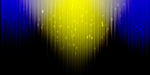 Fondo de cortina en cascada amarilla y azul.