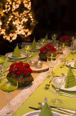 Festive dinner table