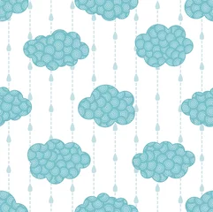 Poster Im Rahmen Doodle clouds and rain © elysart