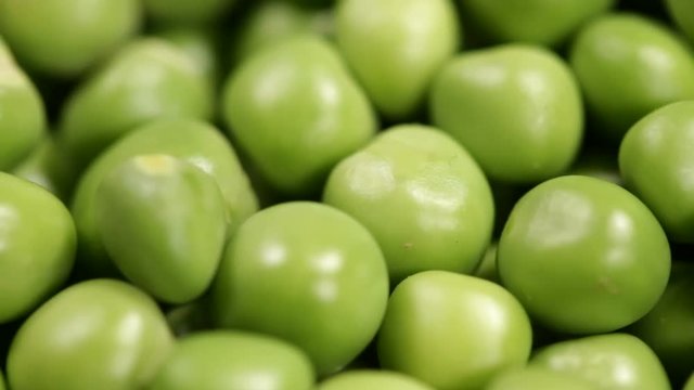 Shelled fresh green peas - macro closeup