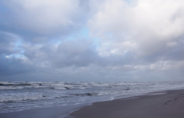 Baltic sea landscape - clouds and waves at the coast
