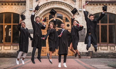 Happy young alumni