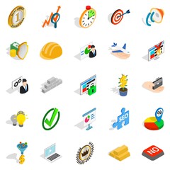 Solution of the problem icons set, isometric style