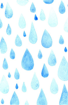 watercolor blue rainy pattern