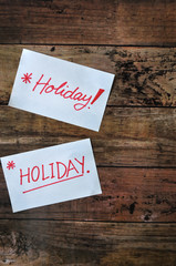 Two Holiday Note on Wooden Board