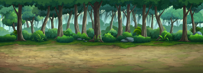 Naklejka premium Obraz malowany w lesie