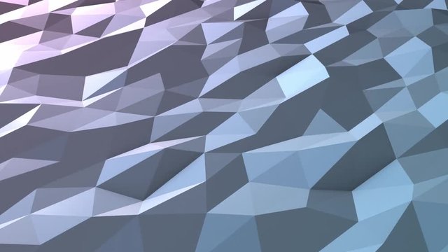 Blue low poly background loop in perspective
