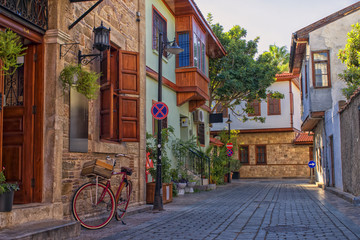 Fototapeta na wymiar Streets of old town Kaleici - Antalya, Turkey