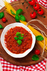 Sauce bolognese..selective focus