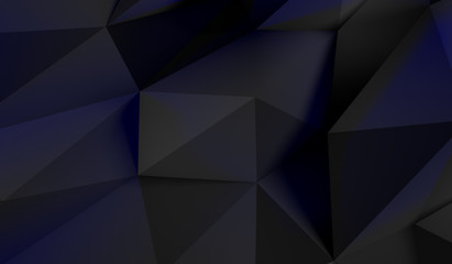 3D Rendering Of Abstract Low Poly Shape Dark Background