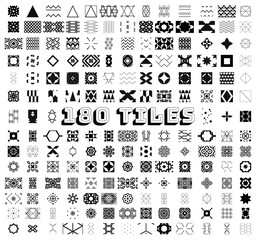 180 Tiles. Geometric and Ornamental Seamless Patterns