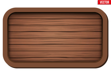 Old wooden board. Wide format. Vector Illustration Isolated on white Background.