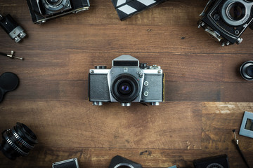 vintage single lens reflex camera