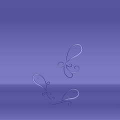 Abstract graceful fish on a lilac background