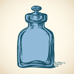 Glass bottles of poison. Vector drawing
