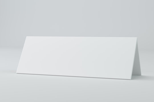 Blank table card, sign template. 3D rendering