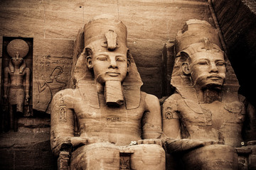 Immense sculptures in the stone at Abu Simbel #1 - obrazy, fototapety, plakaty