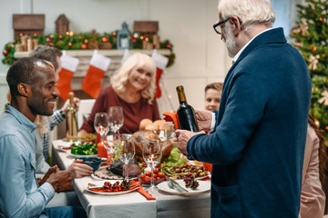 family celebrating christmas