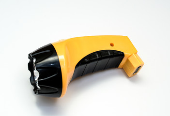 yellow flashlight isolated