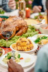 delicious dishes on thanksgiving table
