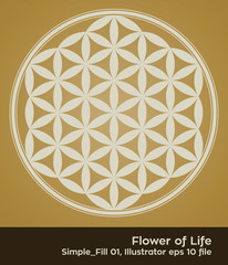 buddhism chakra illustration: Flower of Life Fill