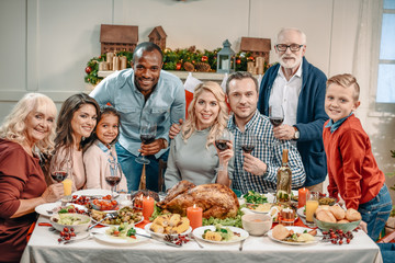 large family celebrating christmas