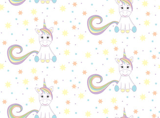 unicorn kid seamless background