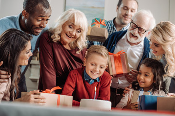 large family celebrating birthday