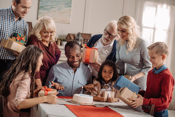 Fototapeta premium large family celebrating birthday