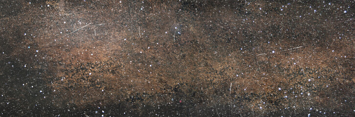 Old rusty metal texture with scraches and dots, copy space, banner