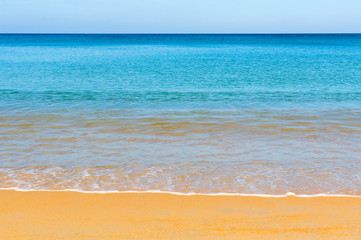 Beautiful tropical beach with sea view, clean water and blue sky