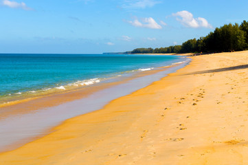 Beautiful tropical beach with sea view, clean water and blue sky