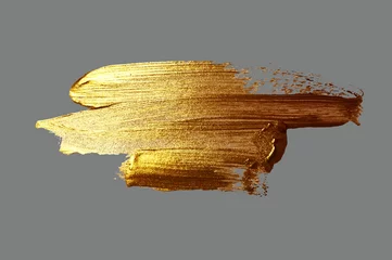 Gordijnen hand drawing gold brush stroke paint © Kara-Kotsya