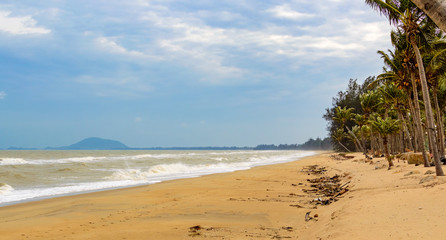Beautiful scenic view of the wild beach