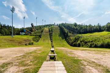Fototapeta premium ski jumping hill in Harrachov
