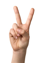 man hand isolated victory sign