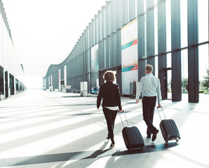 Business people walking in airport
