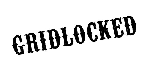 Gridlocked rubber stamp. Grunge design with dust scratches. Effects can be easily removed for a clean, crisp look. Color is easily changed.