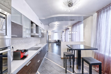 
The interior of the kitchen.