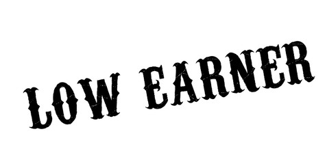 Low Earner rubber stamp. Grunge design with dust scratches. Effects can be easily removed for a clean, crisp look. Color is easily changed.