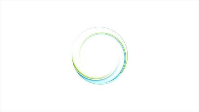 Blue and green abstract ring logo on white background motion design. Video animation Ultra HD 4K 3840x2160