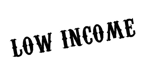 Low Income rubber stamp. Grunge design with dust scratches. Effects can be easily removed for a clean, crisp look. Color is easily changed.