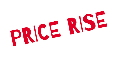 Price Rise rubber stamp. Grunge design with dust scratches. Effects can be easily removed for a clean, crisp look. Color is easily changed.
