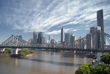 Fototapeta na wymiar Story Bridge and skyscraper of Brisbane, Australia