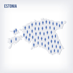 Vector people map of Estonia . The concept of population.